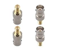 Futheda 4PCS SMA Female to BNC Female RF Coax Adapter SMA to BNC Connector Coaxial Jack Antenna Connector Straight Coupler Compatible with SDR Ham Radio Baofeng UV 5R UV82 V-5r5 Two Way Handheld Radio