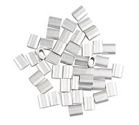 Futheda 50 piezas de 3 mm cuerda de alambre de aluminio, forma ovalada, pinzas de engarzado, tono plateado