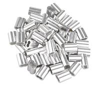 Futheda 50 piezas de 3 mm cuerda de alambre de doble agujero de aluminio mangas Clips Crimping Loops tono plata