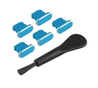 Futheda 5PCS Tapones Antipolvo Cubierta Antipolvo de Protege Carga Compatible con iPhone 14 13 12 11 X XS XR 8 7 SE Mini Plus Pro MAX iPad Mini Air Gris Azul