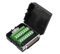 Futheda D-Sub DB25 Macho Adaptador de Placa de desmontaje Conector de 25 Pines sin Soldadura Adaptador de Puerto Serie a Conector de Terminal, módulo de señal de Pernos Largos y Tuercas con Estuche