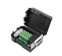 Futheda D-SUB DB9 RS232 Conector adaptador de placa de desmontaje hembra de 9 pines de 2 filas de puerto serie sin soldadura, módulo de señal con caja