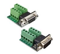 Futheda DB9 Macho y DB9 Hembra D-Sub Placa Adaptador de Placa de Conector de 9 Pines RS232 Serial a Terminal Módulo de señal sin Soldadura con Tuerca (Macho con Tuerca x 1, Hembra con Tuerca x 1)