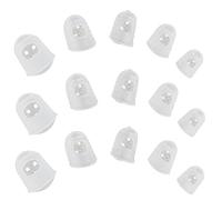 Futheda Juego de 15 protectores de silicona para dedos para guitarra, ukelele, guitarra eléctrica y otras cuerdas para principiantes de instrumentos, 5 tamaños diferentes, transparentes