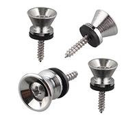 Futheda Juego de 4 pasadores de metal para extremo de la correa de la guitarra para instrumentos eléctricos acústicos, color plateado