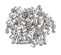 Futheda Lot de 100 bagues de sertissage arrondie, en aluminium - Pour câble métallique de 2 mm - Coloris argenté