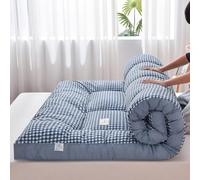 Futón japonés plegable, tatami portátil para acampar, colchón de sofá de tela transpirable de fácil almacenamiento (azul, 150 x 200 cm)