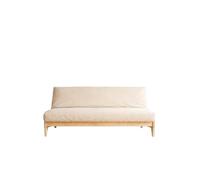 Futon Online Sofá Cama Zúrich, Madera Maciza Natural, Individual 140x200 cm, Convertible, Estilo Moderno, Sin Brazos (Crudo)