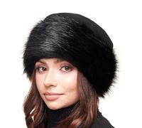 Futrzane Classic Gorro Mongol - Gorros Invierno Mujer Lana - Sombrero de Piel (L, Negro - Negro Classic)