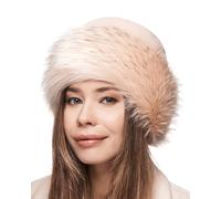 Futrzane Classic Gorro Mongol - Gorros Invierno Mujer Lana - Sombrero de Piel (M, Beige - Marfil Classic)