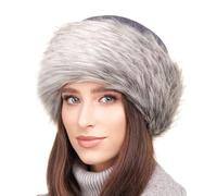 Futrzane Classic Gorro Mongol - Gorros Invierno Mujer Lana - Sombrero de Piel (M, Gris - Ceniza Classic)