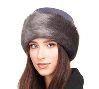 Futrzane Classic Gorro Mongol - Gorros Invierno Mujer Lana - Sombrero de Piel (XS, Gris - Gris Corto Classic)