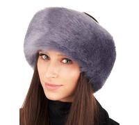 Futrzane Siberian Diadema - Diademas de Pelo Sintetico para Mujer Cinta Elegante - Talla XS (Azul Acero Siberian)