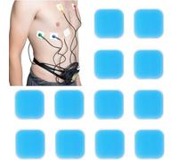 Futuhada 12 Piezas Almohadilla de Gel EMS, Electroestimulador Muscular Gel Parches, Hojas de Repuesto Gel, Almohadillas de ABS Gel para Entrenamiento Abdominal Estimulador, 4 x 4cm