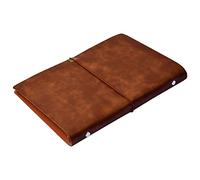 Futuhada A5 Cuaderno de Viaje de Cuero Artificial, 23x17cm Diario Bloc de Notas Recargable, Vintage Diario de Viaje de Piel con 80 Páginas en Blanco para Escribir Poesía Viajes (Marrón + Papel Kraft)
