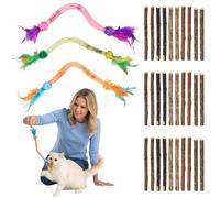 Futuhada Juguetes Masticables de Hierba Gatera para Gatos, Palitos de Masticación de Matatabi de Silvervine Natural Juguete para Masticar en Espiral con Bolas de Hierba gatera, Plumas, Cascabeles