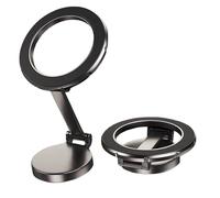 Futuhada Soporte Móvil Coche para MagSafe, Metal Soporte Magnetico Movil Plegable, 360°Rotation Magnetic Phone Holder Compatibles con iPhone 15 14 13 Pro MAX, Galaxy, Smartphones