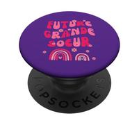 Futur Grande Sœur ARC-En-Ciel Rose Famille Enfant PopSockets PopGrip Adhesivo