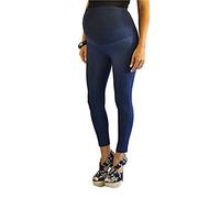 Futura London Leggings de algodón con aspecto de mezclilla para maternidad hasta el tobillo, color azul, talla 8, color azul