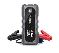FUTURA8 Arrancador de Baterias de Coche 4000A, Jump Starter 12V 24000mAh, Todo Gasolina y Diésel 8L, Coche y Moto, Power Bank USB-C, Linterna LED SOS, Pinzas Antichispas, Cargador y Funda Incluidos