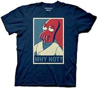 Futurama Camiseta Zoidberg '¿Por qué no?' Tamaño Adulto 3XL Azul Manga Corta Cuello Crew Estilo Exclusivo de Coast City con Dibujos Animados Hombre Fans de Futurama
