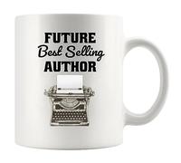 Future Author Writer Novelist Guionista Estudiante Graduación Cumpleaños San Valentín Navidad Taza de café de cerámica de 11 oz Novedad Drinkware Blanco