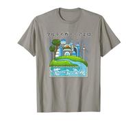 Future City Wind Power Frutiger Aero Y2K Style Ocean Camiseta