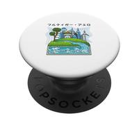 Future City Wind Power Frutiger Aero Y2K Style Ocean PopSockets PopGrip Adhesivo