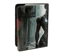 Future - Funda organizadora para pasaporte con diseño de robot femenino, de piel sintética, para hombres y mujeres, 6.5 pulgadas, Black, Talla única