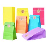 Future Life 30 pcs Solid Color Party Favor Paper Bags, 5.2 * 3.2 * 9.6 Inch, Food Safe Kraft Paper and Ink, Natural (Biodegradable), Vivid Colored, Gift Bags, Give Away Bags.