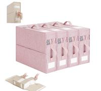 Future Lookout Multi Use Storage Bags Dustproof, Bags Dustproof Organizer, Foldable Linen Closet Organizers With Zipper for Bedding Quilts Blankets (pink,4pcs)