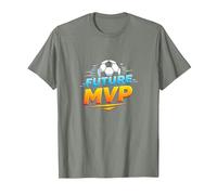 Future MVP Soccer for Boys Regalo Deportivo Inspirador Camiseta, Hombre, Verde Militar Jaspeado, S