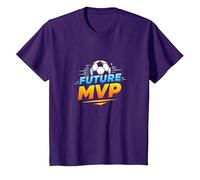 Future MVP Soccer for Boys Regalo Deportivo Inspirador Camiseta, Niños, Morado, 12 años