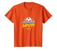 Future MVP Soccer for Boys Regalo Deportivo Inspirador Camiseta, Niños, Naranja, 4 años