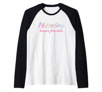 Future Pop Star Cute Singer Kid Artist Nota Musical Camiseta Manga Raglan