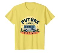 Future Roadie Mi Primer Concierto Kids Music Tour Bus Adventure Camiseta, Niños, Limón, 8 años