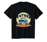 Future Roadie Mi Primer Concierto Kids Music Tour Bus Adventure Camiseta, Niños, Negro, 10 años