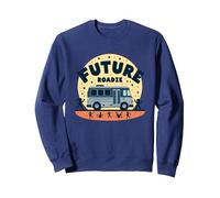 Future Roadie Mi Primer Concierto Kids Music Tour Bus Adventure Sudadera, Unisex para Adultos, Azul Marino, M