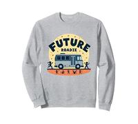 Future Roadie Mi Primer Concierto Kids Music Tour Bus Adventure Sudadera, Unisex para Adultos, Gris Jaspeado, XXL