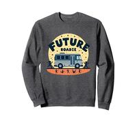 Future Roadie Mi Primer Concierto Kids Music Tour Bus Adventure Sudadera, Unisex para Adultos, Jaspeado Oscuro, L