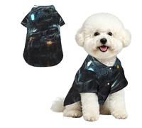 Future Robot S Pet - Camisa hawaiana para perros pequeños, bonito traje de playa de verano para cachorros, ropa suave y transpirable para gatos con botones