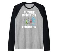 Future Robotics Engineer Funny Robot Engineering Kids Camiseta Manga Raglan