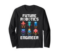Future Robotics Engineer Funny Robot Engineering Kids Manga Larga