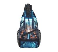 Future Science Fiction City - Mochila cruzada de viaje para hombre, mochila de senderismo