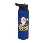 Future Soccer Star Eagle Kicking Football Design Stainless Steel Insulated Water Bottle