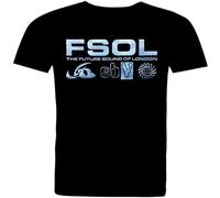 Future Sound of London. Silver Logos. Full Cotton T Shirt Men's Black L