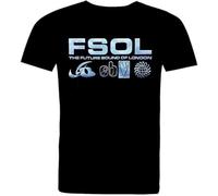 Future Sound of London. Silver Logos. Full T Shirt.-Black(Medium)