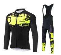 Future Sports UGLYFROG MTB MTB Invierno Termo Maillot de Ciclismo Hombre Mangas Largas Ropa para Bicicleta 20D Cojín Conjunto Bici de Montaña Chaqueta+Bib Pantalones Culote de Ciclista Largo