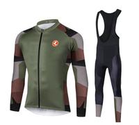 Future Sports UGLYFROG MTB MTB Invierno Termo Maillot de Ciclismo Hombre Mangas Largas Ropa para Bicicleta 20D Cojín Conjunto Bici de Montaña Chaqueta+Bib Pantalones Culote de Ciclista Largo