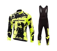 Future Sports UGLYFROG MTB MTB Invierno Termo Maillot de Ciclismo Hombre Mangas Largas Ropa para Bicicleta 20D Cojín Conjunto Bici de Montaña Chaqueta+Bib Pantalones Culote de Ciclista Largo